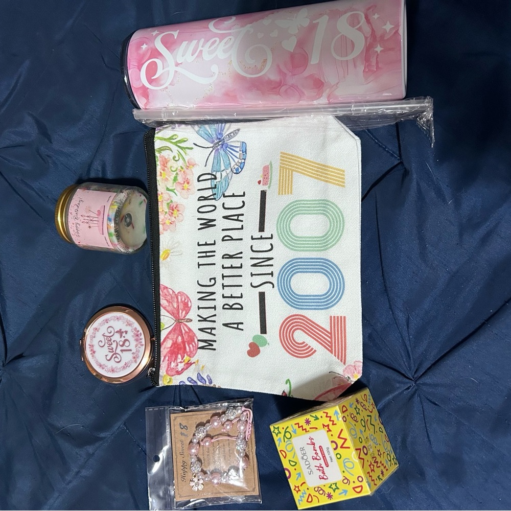 Colorful 2007 Pouch and 18TH Birthday Accessories Set